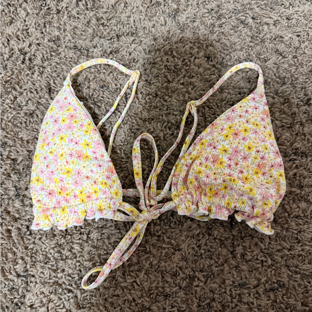 H&M Floral Bikini Top - Pink And Yellow